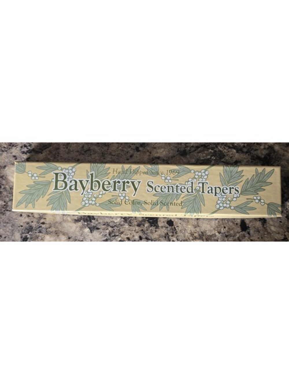 MOLE HOLLOW BAYBERRY Hand Dipped Scented Taper Green 10" Candles, set of 2.
